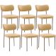 Kit 06 Cadeiras Estofadas Para Sala De Jantar Melina Base Arena L02 Couríssimo Fendi - Lyam Decor