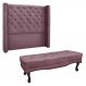 Kit Cabeceira e Calçadeira Recamier Casal 1,40m Vicenza Veludo Uva - Pallazio