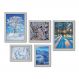 Kit Com 5 Quadros Decorativos - Inverno Montanhas Paisagem Folhas - 109kq01b