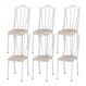 Kit 06 Cadeiras Tubular Branca 021 Assento Rattan