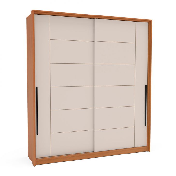 Guarda-roupa Casal Lisboa 2 Portas 2 Gavetas Freijó E Creme