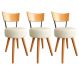 Kit 4 Cadeiras Jantar Cozinha Estofada Off-White Com Encosto Madeira Urban