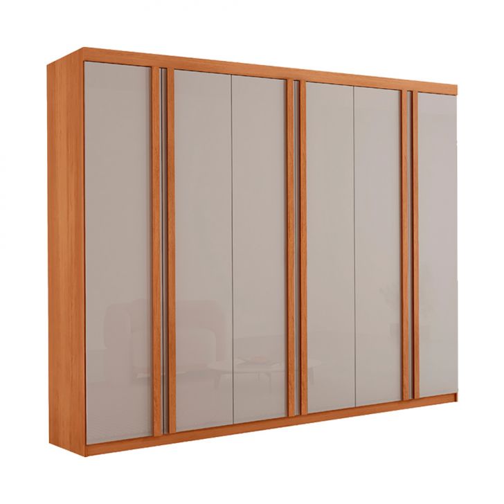 Guarda-roupa Casal 100% Mdf Urban 6 Portas 2 Gavetas Naturale E Off White