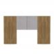Cabeceira Painel Solteiro Ripado Nature e Linho Cinza Sevilha 203 cm - Pallazio