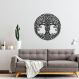 Quadro Escultura Mandala Árvore da Vida 3 90x90 Preto