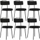 Kit 06 Cadeiras Decorativas Estofada Para Sala De Jantar Barcelona L02 Poliéster Preto - Lyam