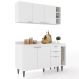Armário de Cozinha Com Tampo CP08 140cm Pérola Branco Z34 - Mpozenato