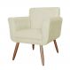 Kit 02 Poltronas Decorativas Isa em Tressê Suede Bege - DS Estofados