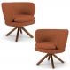Kit 02 Poltronas Decorativas Melissa Base Giromad Giratória B-262 Veludo Telha - Domi