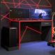 Escrivaninha Gamer Ellenge Preto Vermelho