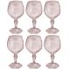 Conjunto 6 Taça Para Água Suco 350ml Plástico UZ Tango Transparente Rosa