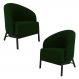 Kit 2 Poltronas Decorativa Sala de Estar kenya Pés em Ferro Veludo Preto/Verde G33 - Gran Belo