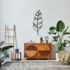 Quadro Escultura Folha Tropical 100x35 Preto