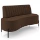 Sofá Chaise 2 Lugares Sala Living 160cm Pés Industrial Cayman K01 Veludo Marrom - Lyam Decor
