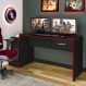 Mesa Escrivaninha Gamer Para 2 Monitores Preto Acetinado/Vermelho