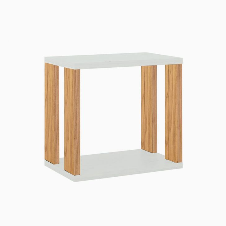 Nicho Quadrado Lanes 100% MDF Off White e Freijó