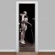 Adesivo para Porta Exercício Funcional Mulher Pulando Corda-73X210Cm