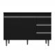 Balcão de Cozinha Madrid para Pia de 120cm Preto - Montanaris Decor