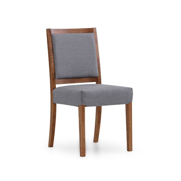 Cadeira Yang Linho Cinza e Avelã