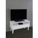 Rack para TV Bancada Aparador Com Nicho e Gaveta Branco Laca