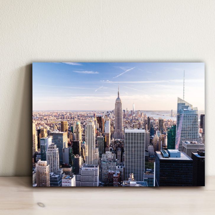 Placa Decorativa Foto New York Aereo 20x30cm