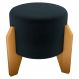 Puff Decorativo Para Sala Luxo 44x44 cm Veludo Inca Preto Milani Store