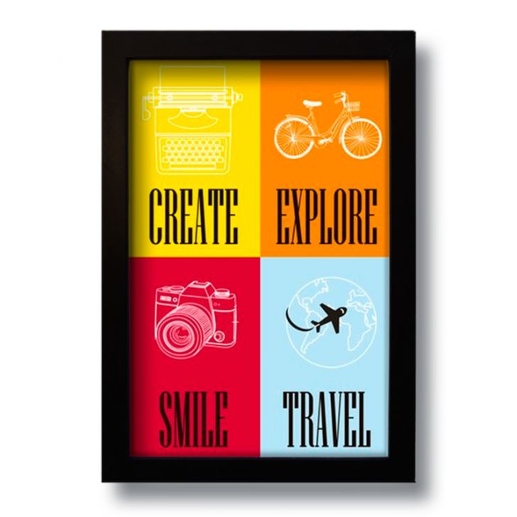 Quadro Decorativo Criativo Viagem Travel  33x43 cm