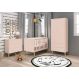 Jogo de Quarto para Bebê Completo 2 Portas Théo New Rosa Fosco com Natural - MoveisAqui