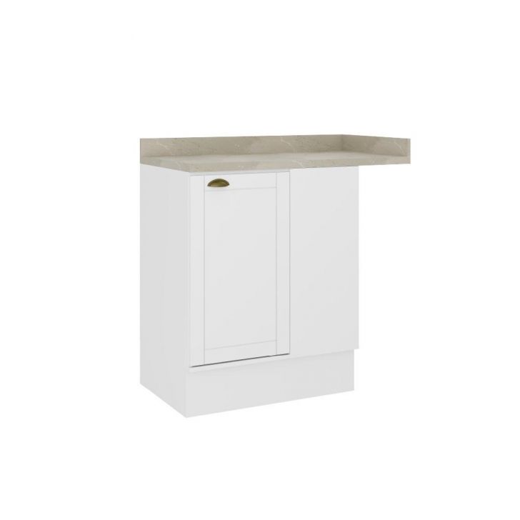 Balcão de Canto MDF Milla 1 Porta Branco 94cm Carraro