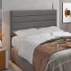 Cabeceira Casal King Cama Box 195cm para Quarto Rubi Suede Grafite M11 - D'Rossi