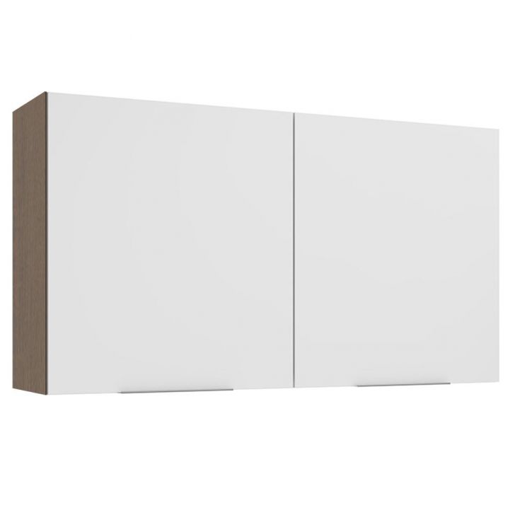 Armário Aéreo Madesa Stella 120 cm 2 Portas - Rustic/Branco