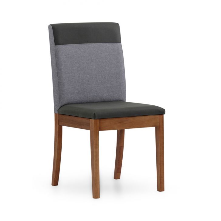 Cadeira Adeline Poliéster Chumbo e Cinza