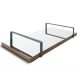 Bandeja Espelhada 25x50cm Borda Infinita Castanho Com Alça Preta