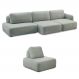 Conjunto Sala de Estar 1 Sofá Retrátil Modulado 402cm e 1 Poltrona Santiago Bouclê Cinza G89 - Gran Belo