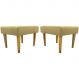 Kit 2 Puff Decorativos Charme Para Sala, Quarto, Recepção Suede Nude Pé Castanho - Clique E Decore
