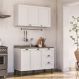 Cozinha Compacta Lavanda 5 Portas 3 Gavetas Branca
