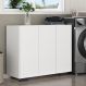 Armário Lavanderia com 3 Portas 90 cm Multimóveis MP5034 Branco/Preto