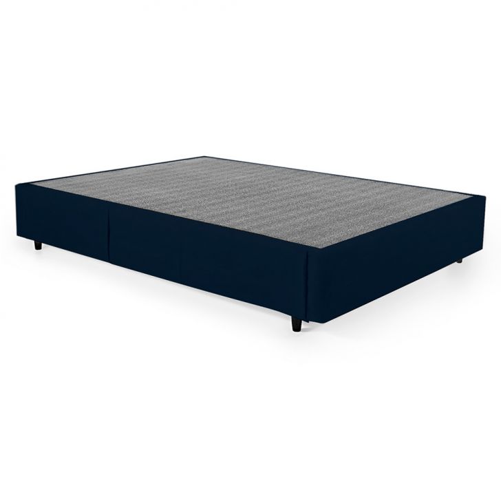 Base Para Cama Box Viúva Guldi Com Guarda Objetos Azul