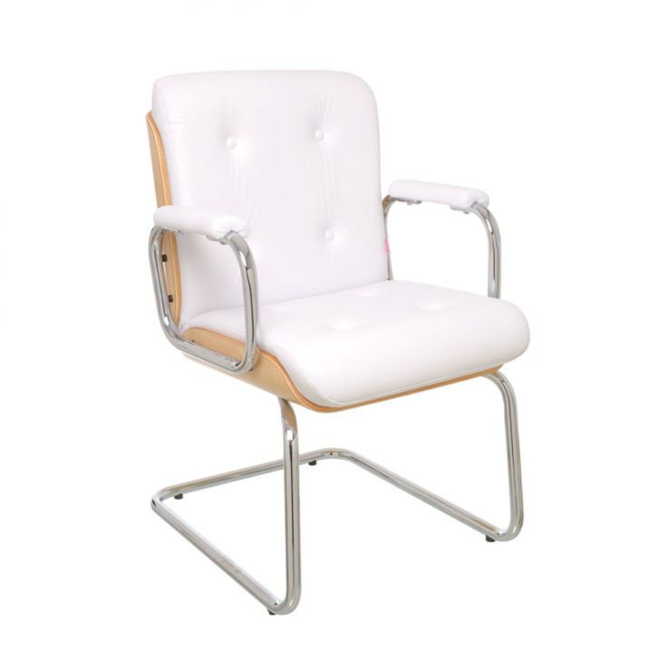 Cadeira de Escritório Secretária Wood Branca e Carvalho