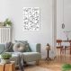 Quadro Mulheres Line Faces 43x30 Caixa Branco