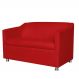Namoradeira Decorativa Tilla Pés Cromados Suede Vermelho - DS Estofados