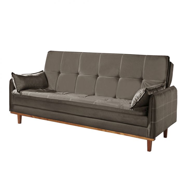 Sofá-Cama Casal 3 Lugares Tokio Suede Capuccino