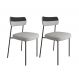 Conjunto com 2 Cadeiras Mona Linho Cinza e Preto