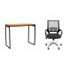 Conjunto de Mesa Stanford Carvalho com Cadeira de Escritório Secretária Giratória New Java Preta