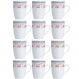 Conjunto 12 Canecas de Porcelana Xícaras de Chá 310ml com Tampa Filtro Inox Infusor Lyor Rosa