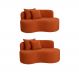 Kit 02 Sofá Decorativo Curvo Orgânico Nature Gaia Suede Terracota - Montanaris Decor