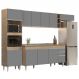 Armário de Cozinha Modulada 5 Peças CP18 Balcão com Pia Inox Castanho/Cinza - Lumil