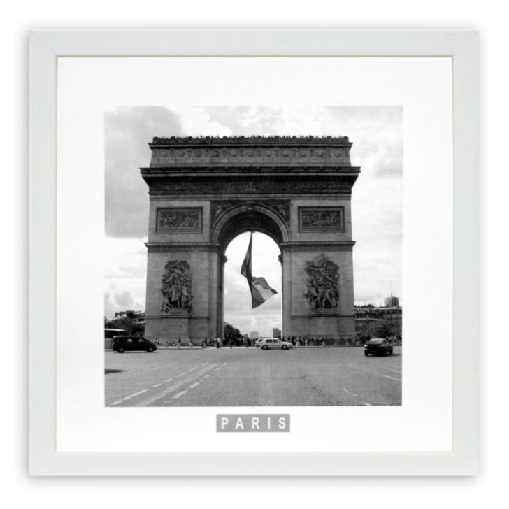 Quadro Paris Arco Kapos Branco 33x33cm