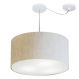Pendente Cilíndrico Com Desvio Md-4261 Cúpula em Tecido 50x30cm Linho Bege - Bivolt