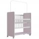 Mini Berço Grade Movel 89 cm Outside Branco Rosa Mobbs